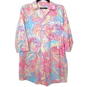 Lauren Ralph Lauren Paisley Sleep Shirt M